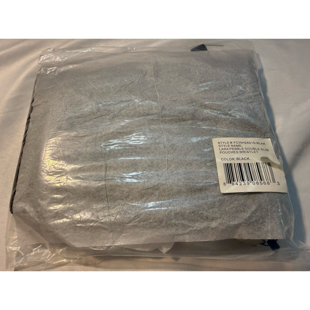 French Connection Lara Pebble Double Slim Pouches Wristlet Black NWT - Picture 8 of 10